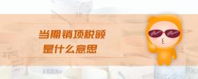 當(dāng)期銷項(xiàng)稅額是什么意思