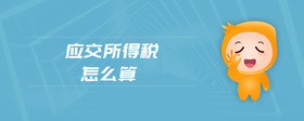 當(dāng)期應(yīng)交所得稅怎么算
