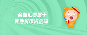商業(yè)匯票屬于其他貨幣資金嗎