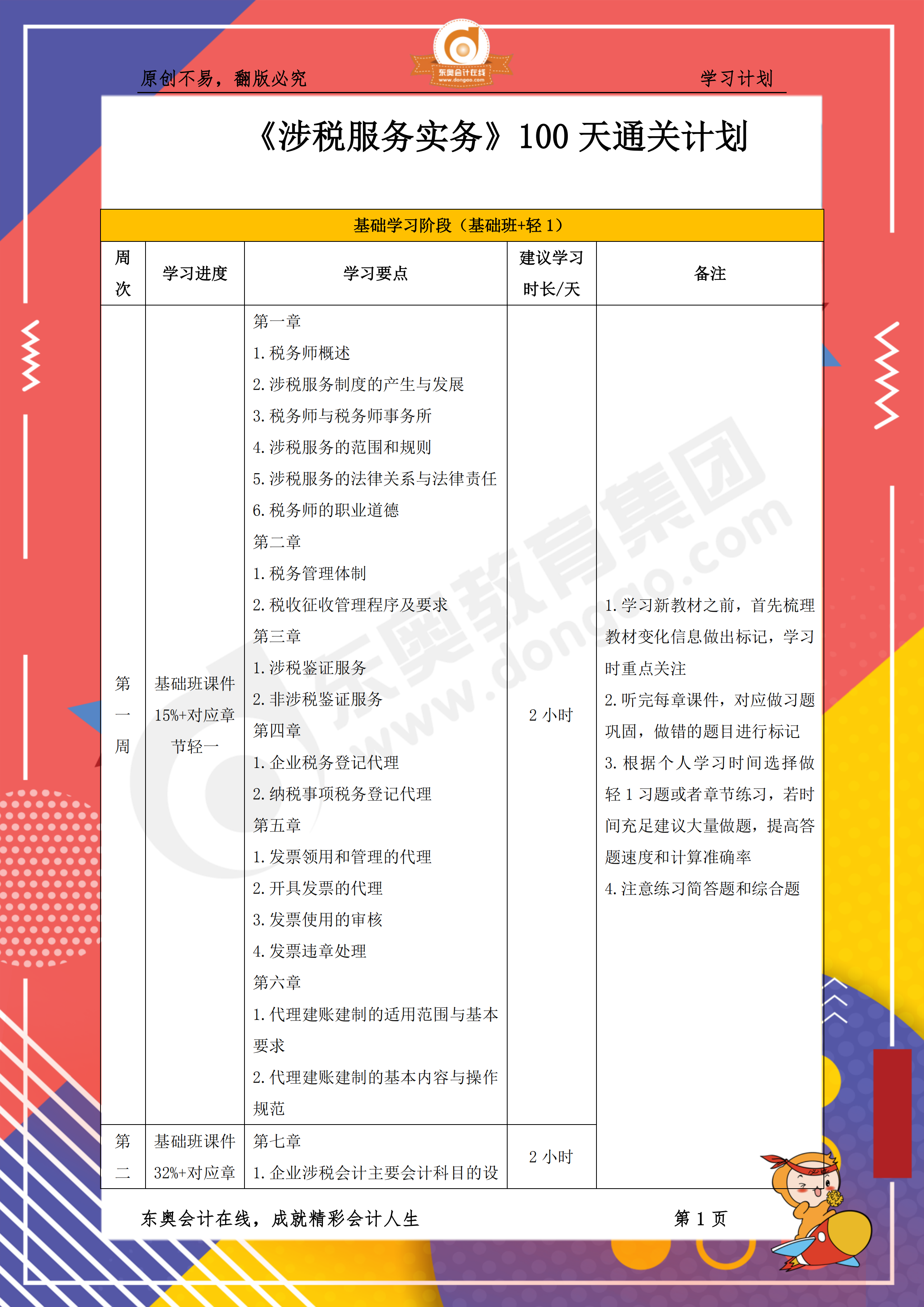 《涉稅服務(wù)實務(wù)》百天通關(guān)計劃