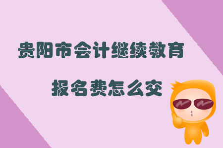 2019年貴陽市會計繼續(xù)教育報名費怎么交？