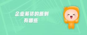企業(yè)籌資的原則有哪些