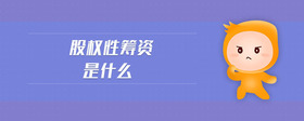 股權(quán)性籌資是什么