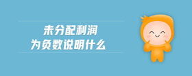 未分配利潤(rùn)為負(fù)數(shù)說明什么