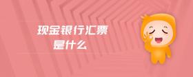 現(xiàn)金銀行匯票是什么