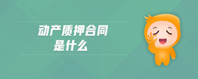 動產(chǎn)質(zhì)押合同是什么