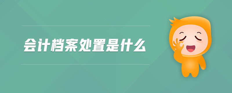 會計檔案處置是什么