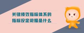 關鍵績效指標體系的指標設定依據(jù)是什么
