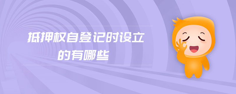 抵押權(quán)自登記時設立的有哪些