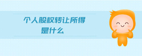 個人股權轉讓所得是什么