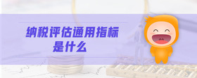 納稅評估通用指標(biāo)是什么