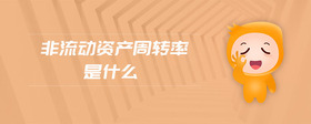 非流動資產(chǎn)周轉(zhuǎn)率是什么