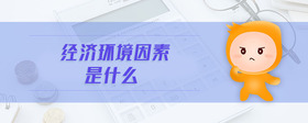 經(jīng)濟環(huán)境因素是什么