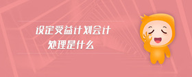 設(shè)定受益計(jì)劃會(huì)計(jì)處理是什么