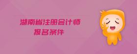 湖南省注冊會計師報名條件