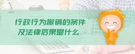 行政行為撤銷的條件及法律后果是什么