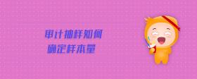審計(jì)抽樣如何確定樣本量
