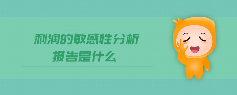 利潤的敏感性分析報告是什么
