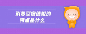消費(fèi)型增值稅的特點(diǎn)是什么