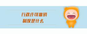 行政許可撤銷制度是什么