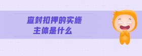 查封扣押的實(shí)施主體是什么