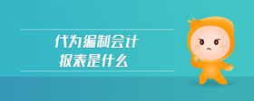 代為編制會計報表是什么