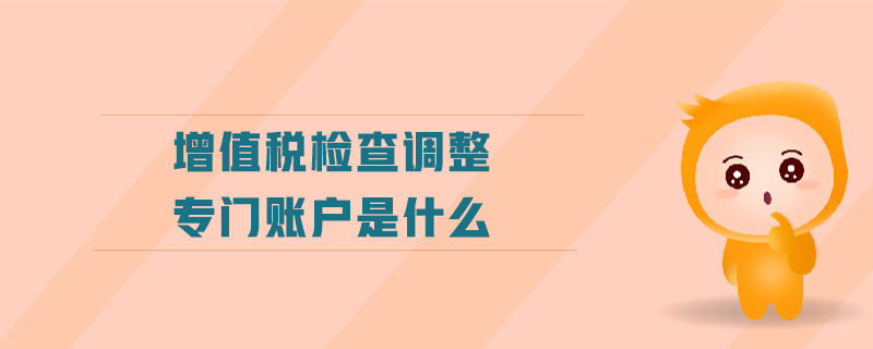 增值稅檢查調(diào)整專門賬戶是什么