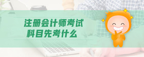 注冊會計師考試科目先考什么