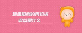 現(xiàn)金股利的再投資收益是什么