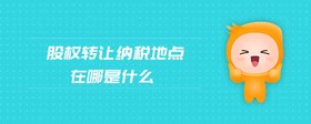 股權(quán)轉(zhuǎn)讓納稅地點(diǎn)在哪是什么