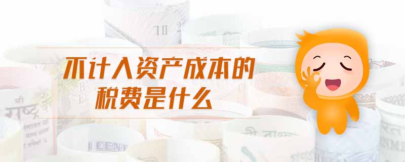 不計入資產成本的稅費是什么