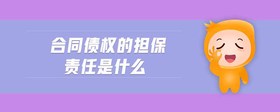 合同債權(quán)的擔(dān)保責(zé)任是什么