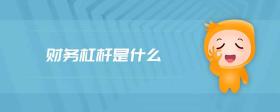 財務(wù)杠桿是什么
