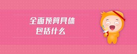 全面預(yù)算具體包括什么