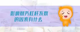影響財(cái)務(wù)杠桿系數(shù)的因素有什么