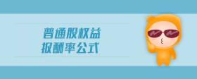 普通股權(quán)益報(bào)酬率公式