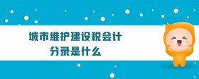 城市維護建設稅會計分錄是什么