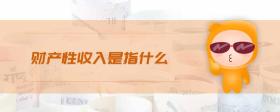 財(cái)產(chǎn)性收入是指什么
