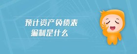 預(yù)計(jì)資產(chǎn)負(fù)債表編制是什么