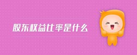 股東權(quán)益比率是什么