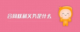 合同權(quán)利義務(wù)是什么
