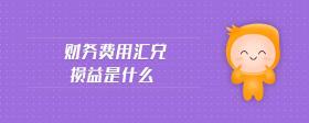財務(wù)費用匯兌損益是什么
