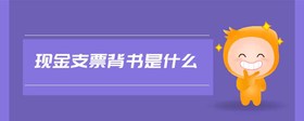 現(xiàn)金支票背書是什么