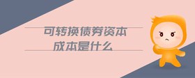 可轉(zhuǎn)換債券資本成本是什么