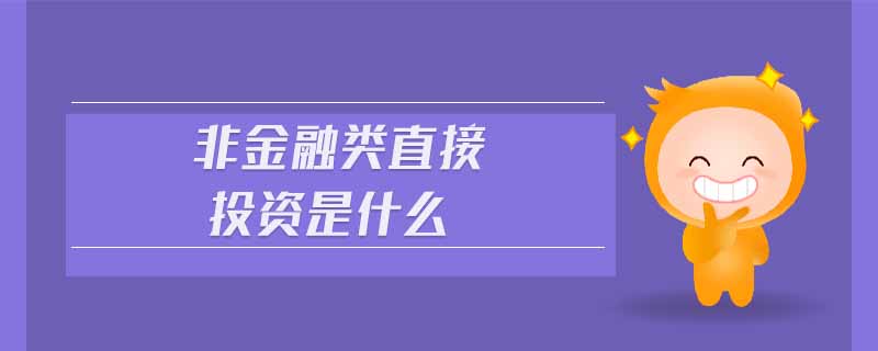 非金融類直接投資是什么