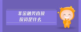 非金融類直接投資是什么