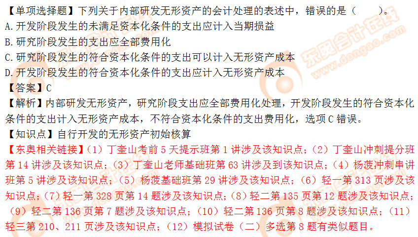2018年稅務(wù)師《財(cái)務(wù)與會(huì)計(jì)》單選題：自行開(kāi)發(fā)的無(wú)形資產(chǎn)