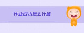 作業(yè)成本怎么計(jì)算