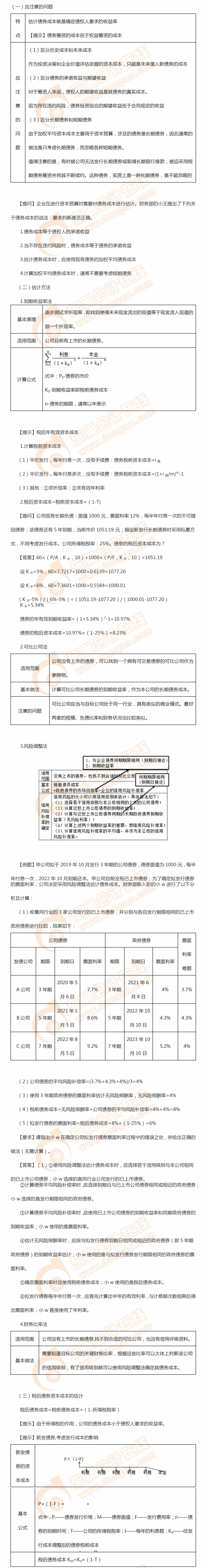 債務資本成本的估計