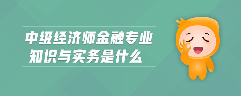 中級經(jīng)濟師金融專業(yè)知識與實務(wù)是什么